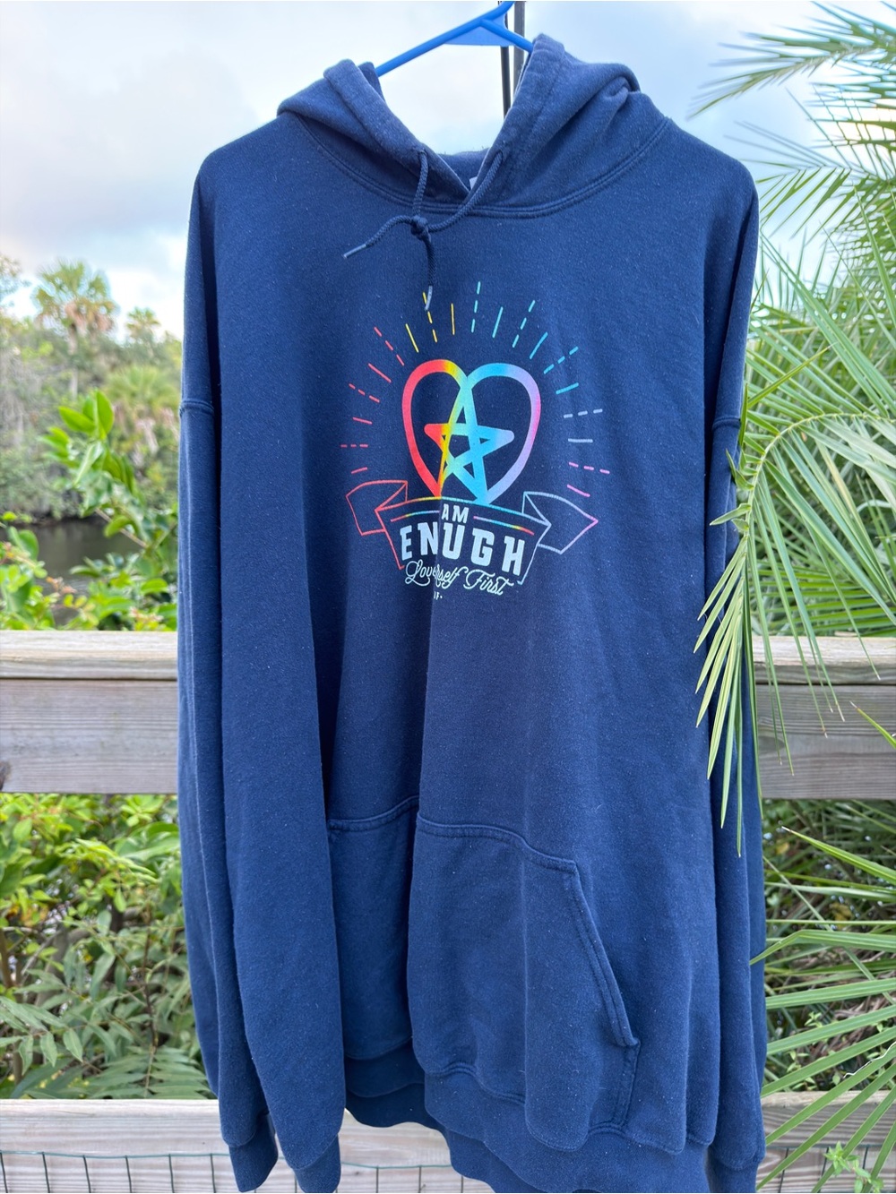 AKF Campaign- Navy 'I Am Enough' Graphic Hoodie Sweatshirt - Supernatural